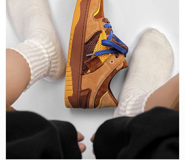 Vintage Sneakers Retro Skate Shoes Couple Matching Shoes Unisex Canvas Shoes - Camel - Size 7(AU7/EU38) — image 6