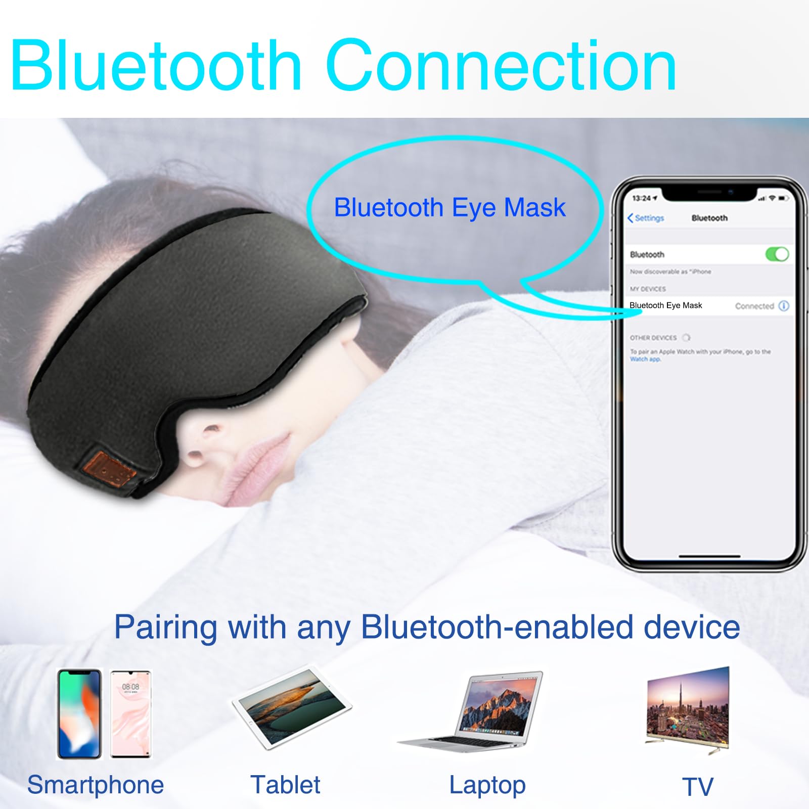 Sleep Headphones Bluetooth Headband for Sleeping, Sports Headphones Music Sleep Headphones Headband for Sports Training, Jogging, Yoga, Traveling, Gaming — image 5