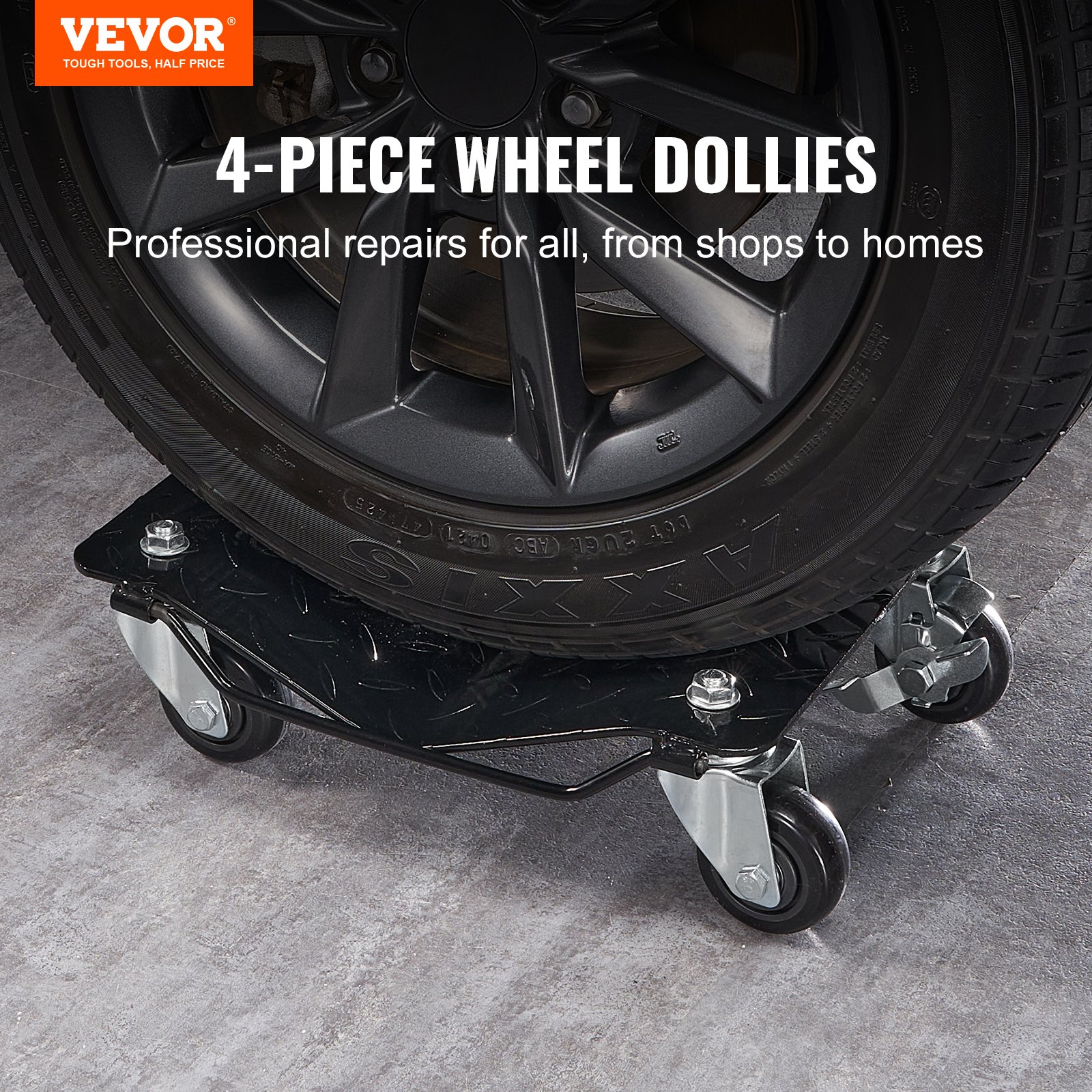 Car Dolly Wheel Tire Dolly 4 PCS Heavy Duty Skate Auto Repair Dolly 6000LB — image 2