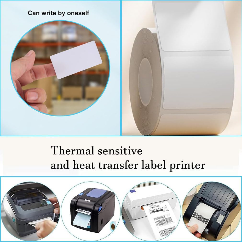 1000 stickers on a roll - food labels - self-adhesive blank labels 60 × 30 mm - white - removable. Suitable for frozen products - kitchens - supermarkets — image 3