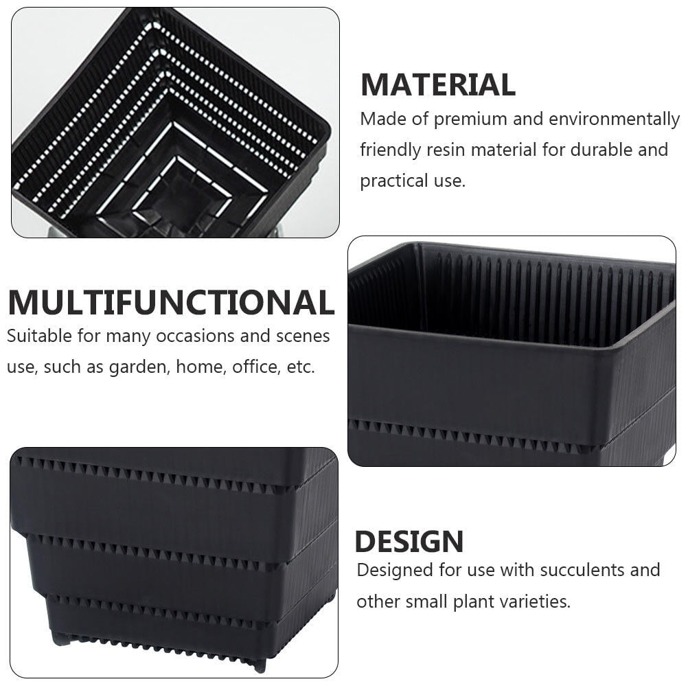 Planter Resin Black For Family 1Pc 4.7 × 4.4In 12 × 11.1CM Black — image 5