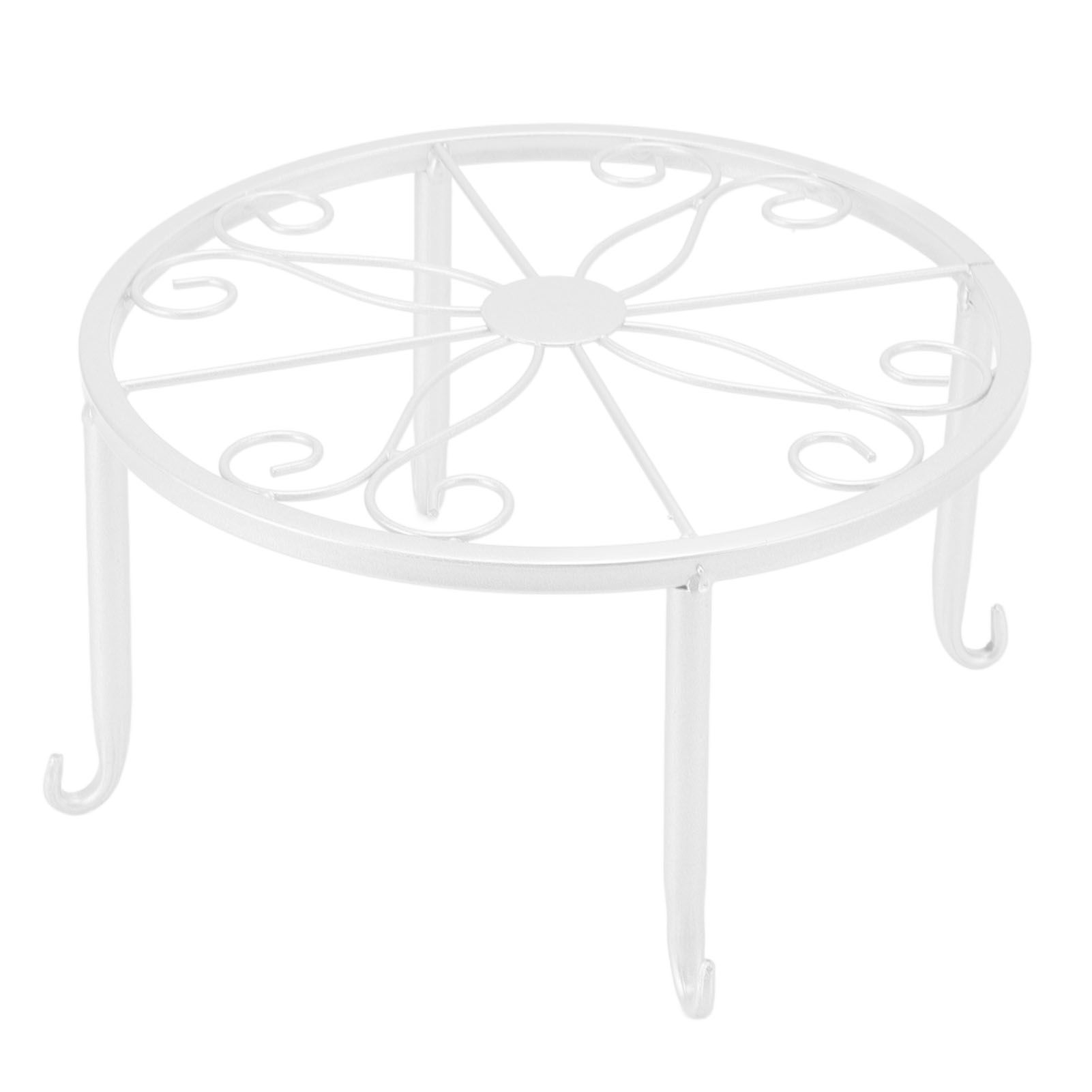 Single Layer Iron Plant Stand Floor Standing Simple Low Plant Pot Stand Balcony Living Room Flower Pot Shelf 22x22x12cm / 8.7x8.7x4.7in White โ image 6