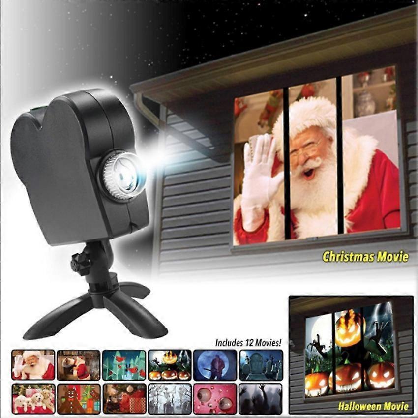 Festival LED Window Projector with 12 Holiday Movies for Christmas & Halloween โ image 2