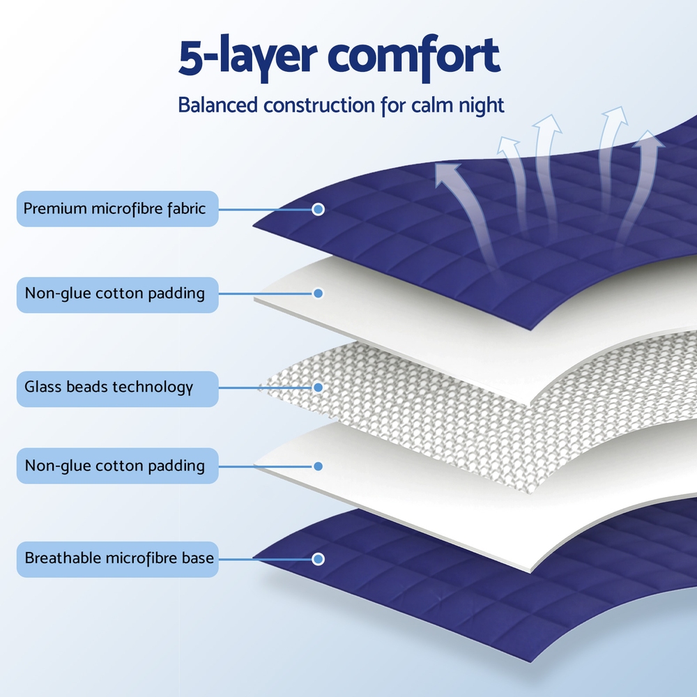 Giselle Bedding Weighted Blanket 6.8kg Kids Adults Heavy Gravity Relax Calm Blue — image 6