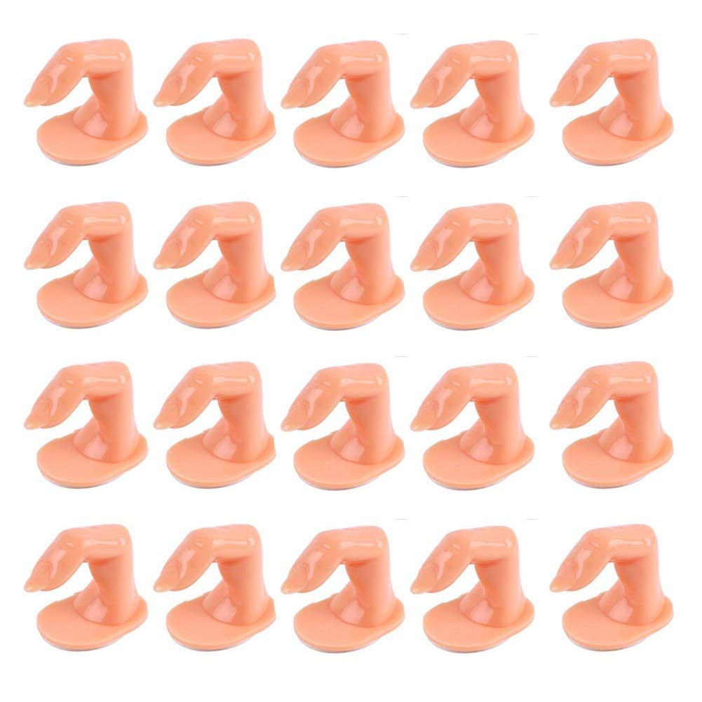 Practice Finger Nail Art Practice Finger Plastic Fake Fingers with Nails for Hand Nail Art Training Display Decoration (20pcs)