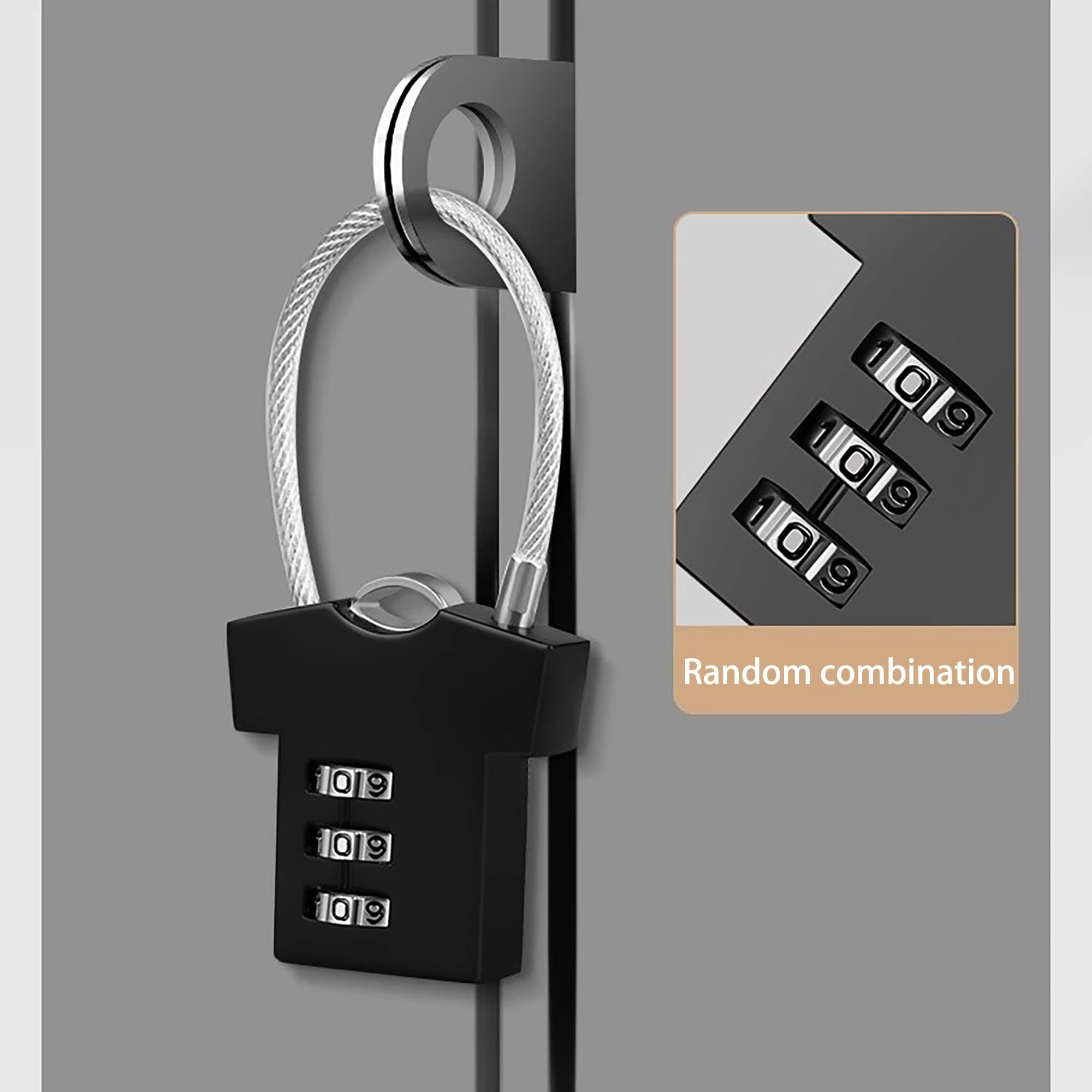 3 Digit Combination Locks, 4 Pack Locker Lock with Clothing Shape Design, Multicolor Password Padlock for Gym, School — image 4