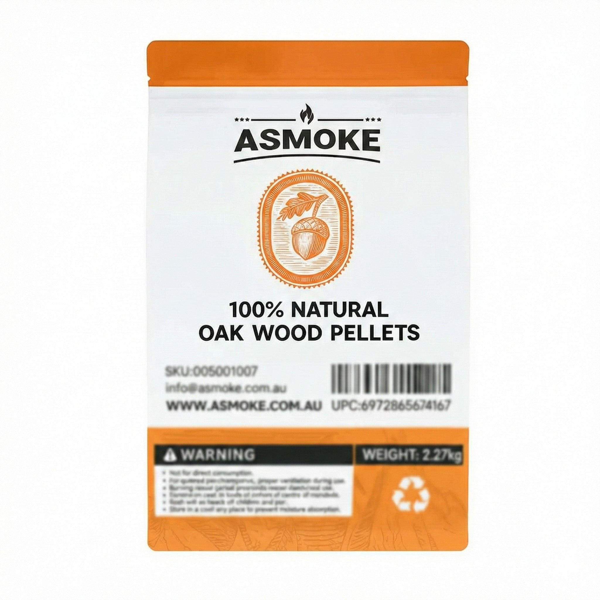 ASMOKE 19kg (40lbs) Premium Oak Wood BBQ Smoker Pellets Bulk Bundle (8 x 2.27kg Bags) — image 2