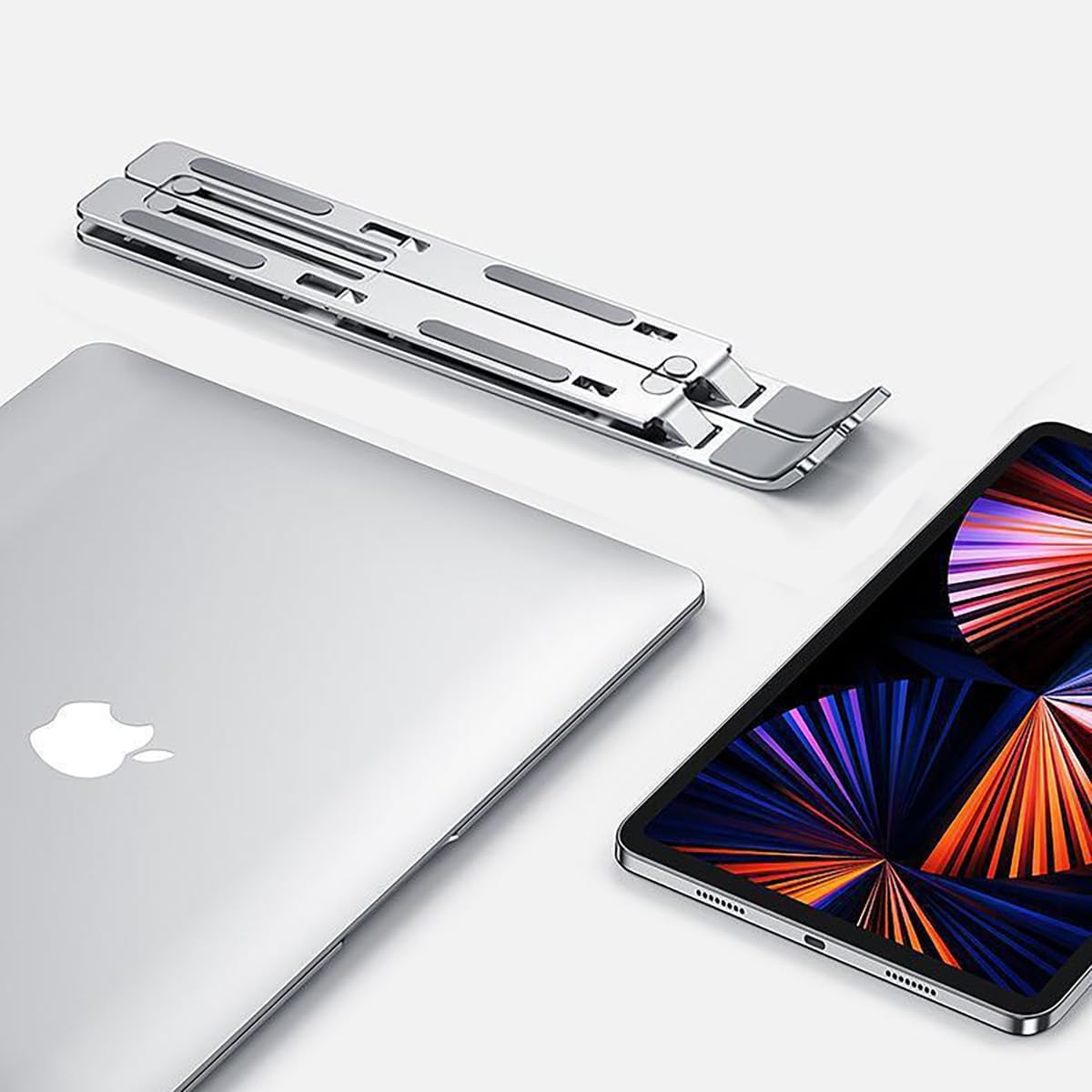 Portable Aluminum Laptop & Phone Stand, Adjustable, Foldable, Ergonomic, iPad, Tablets & Smartphones, Office Desk Accessories — image 5