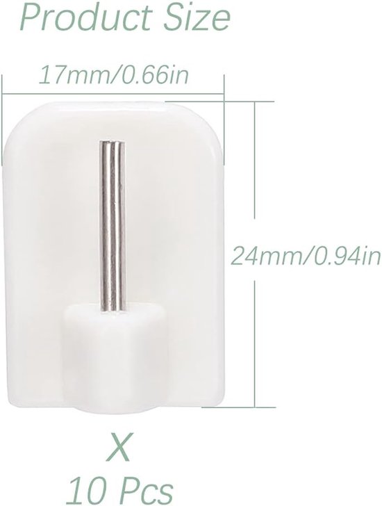 Self-adhesive key hooks - 10 pieces โ image 3
