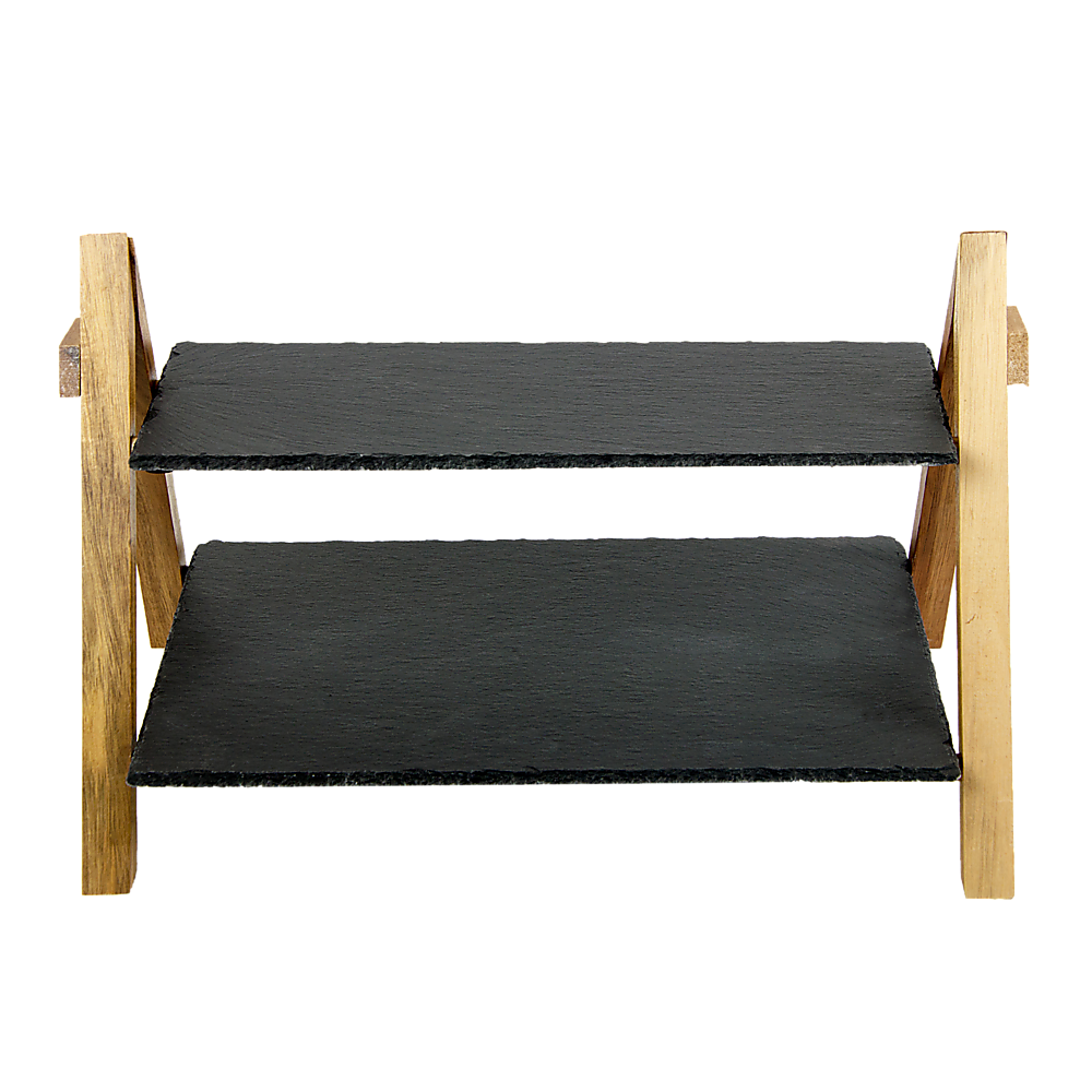 Party 2 Tier Cake Stand Slate Wedding Tiered Serving Stand Afternoon Tea — image 6