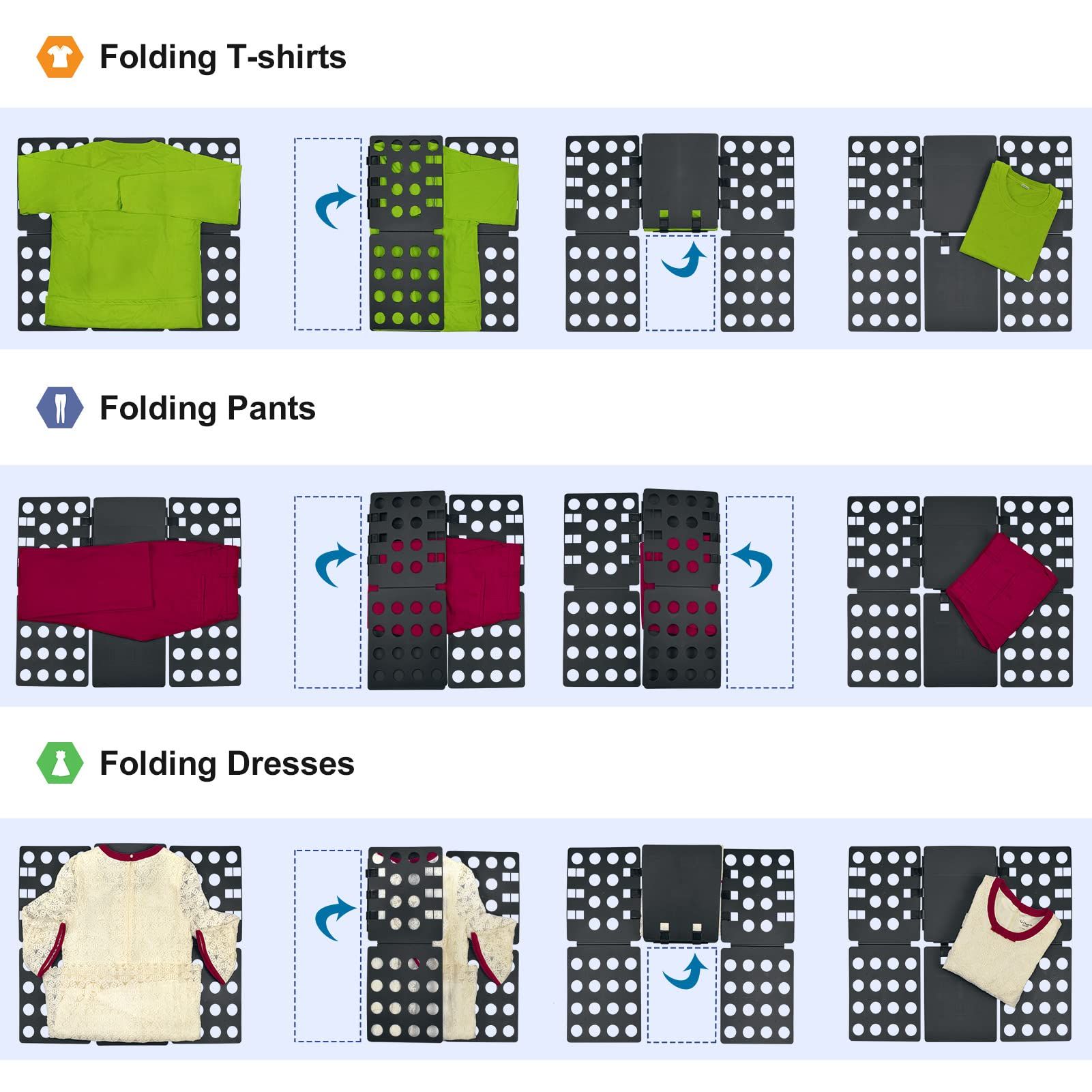 Shirt Folder Clothes Folding Board Shirt Folding Board t Shirts Clothes Durable Plastic Laundry folders — image 3
