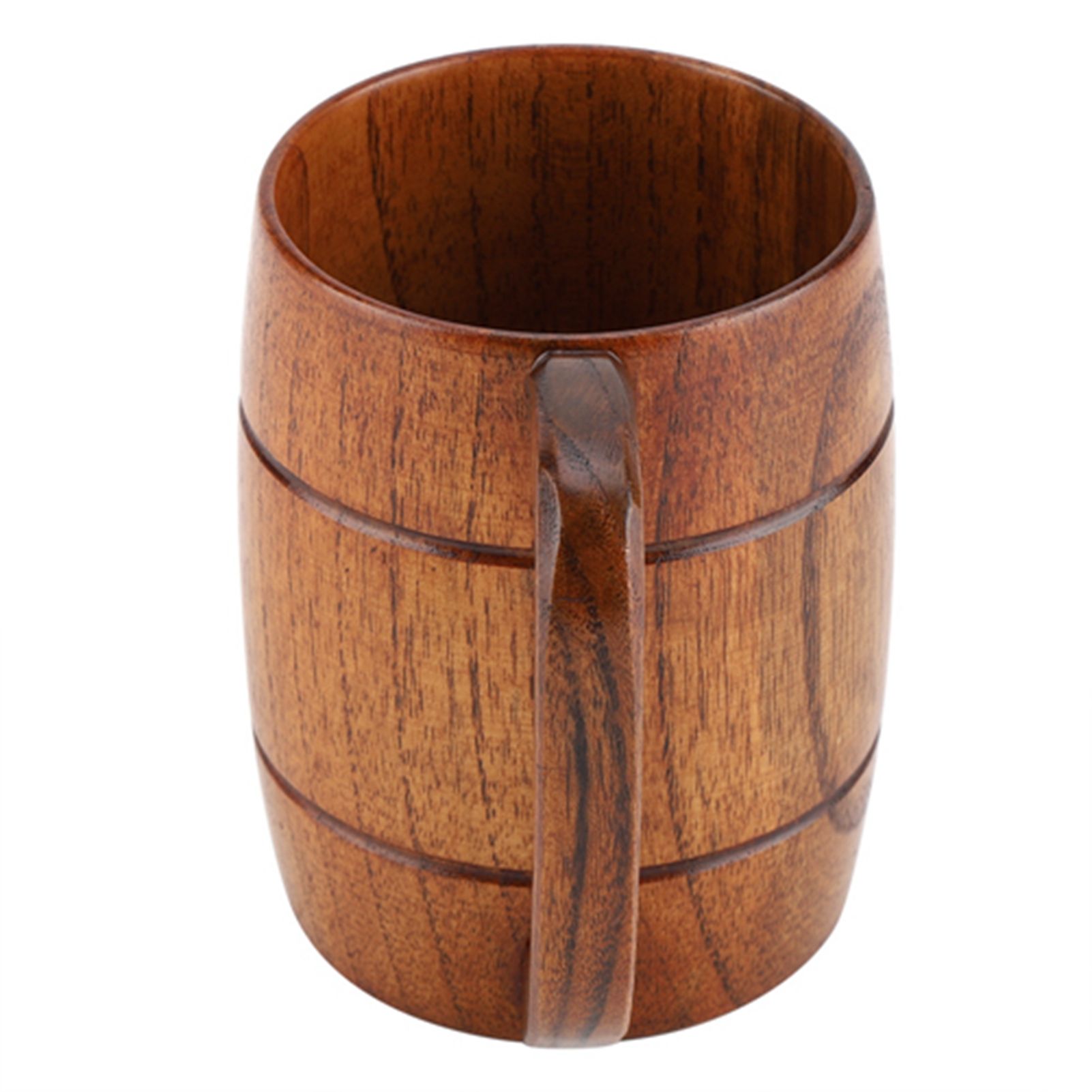 Natural Wooden Beer Cup Retro Big Capacity Tea Water Classic Wood Drinking Mug with Handle โ image 6