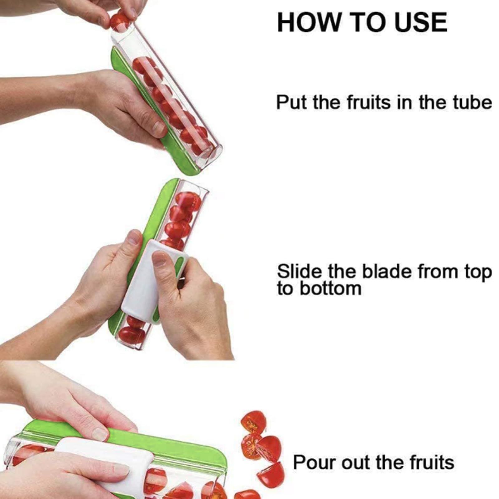 Grape Strawberry Comfort Grip Portable Food Grade Multifunction Efficient Small Kitchen Fruit For Tomato Grape (Green) — image 5