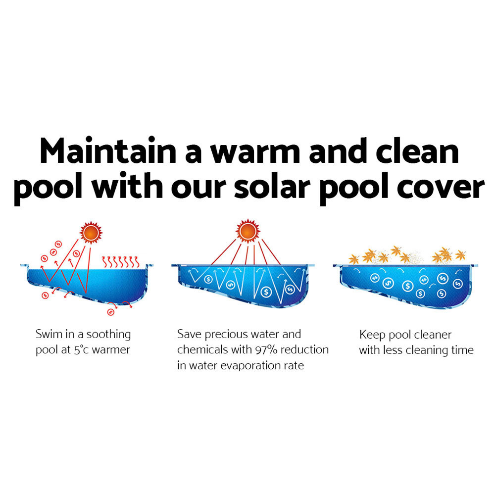 Aqua Buddy Pool Cover 9.5x5m 400 Micron Swimming Pool Solar Blanket Blue Silver โ image 3