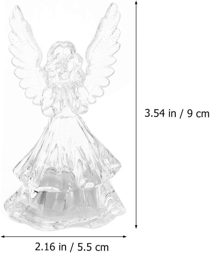 2Pcs Color Changing LED Angel Lamp Light Garden Angel Gifts Garden Decor Glittering 3D Lighted Angel Figurine for Desk Ornament โ image 4