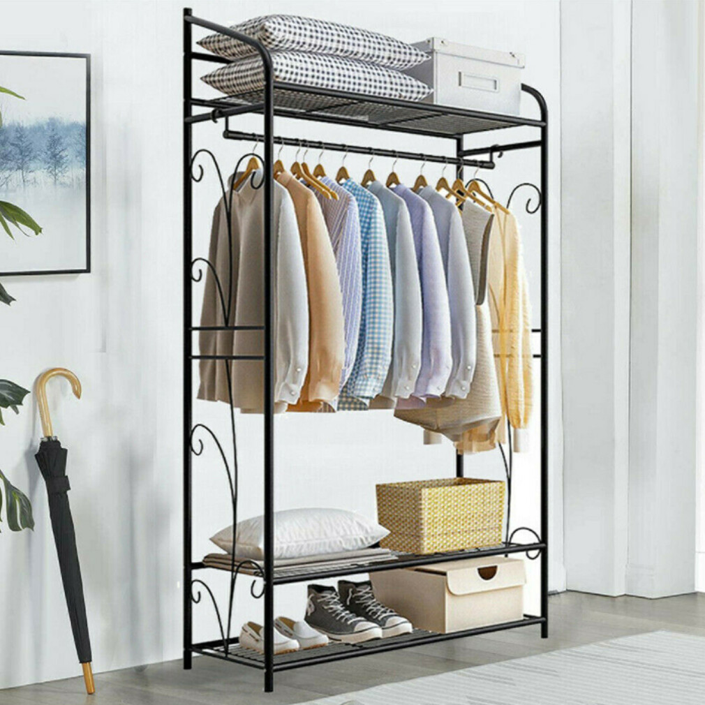 Extra Large Metal Clothes Rail Storage Dress Hanging Garment Rack Portable Stand — image 3