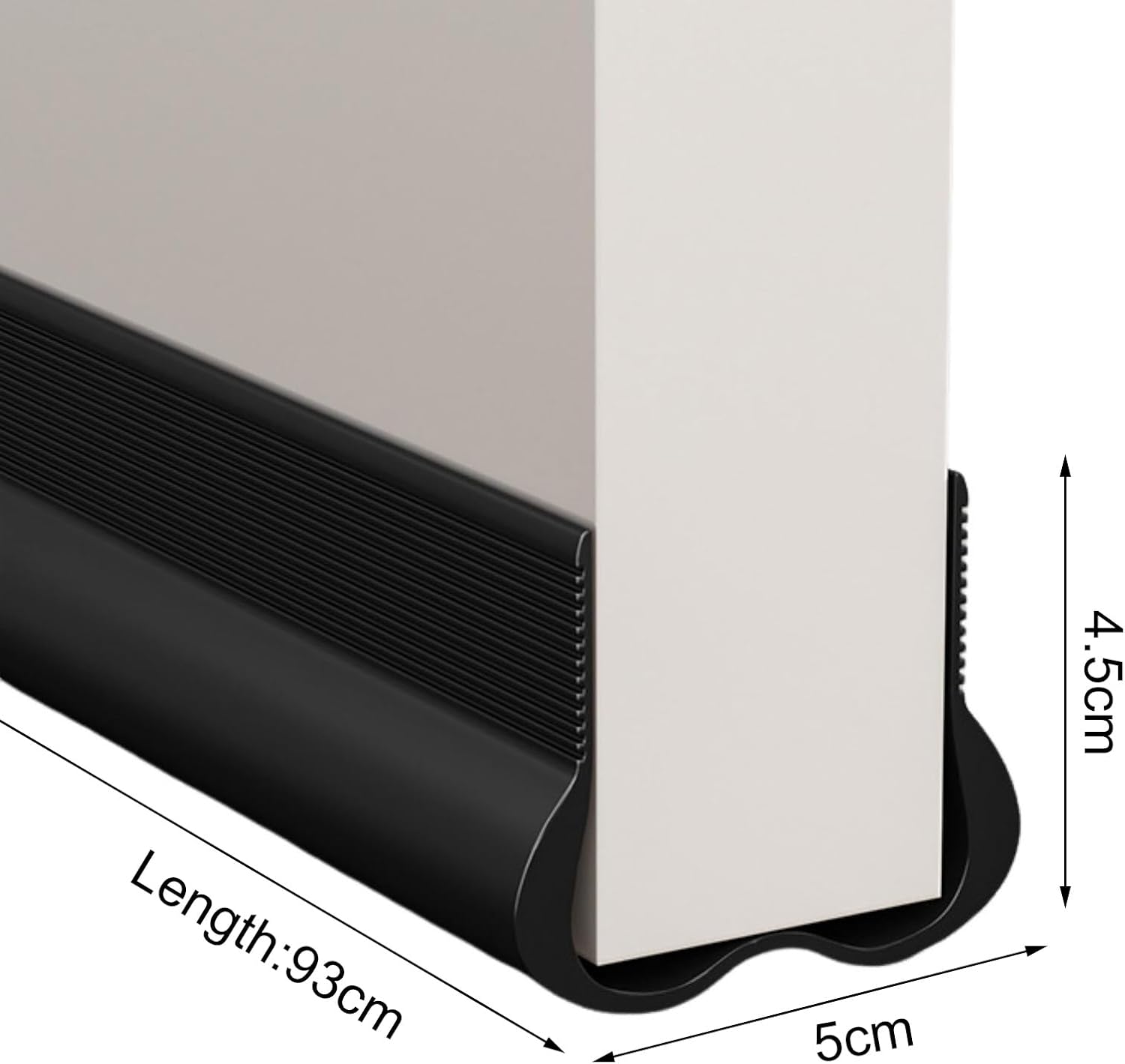 Adjustable Door Draft Stopper - Draft Strip Cushion - Double Sided Insulation - 93cm Black - Durable Weatherproof Door Seal β image 4