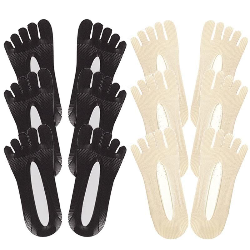 Five Finger Toe Socks Women Invisible Ankle Cut No Show Liner Low Cut Packs - Skin 3 Pairs — image 3