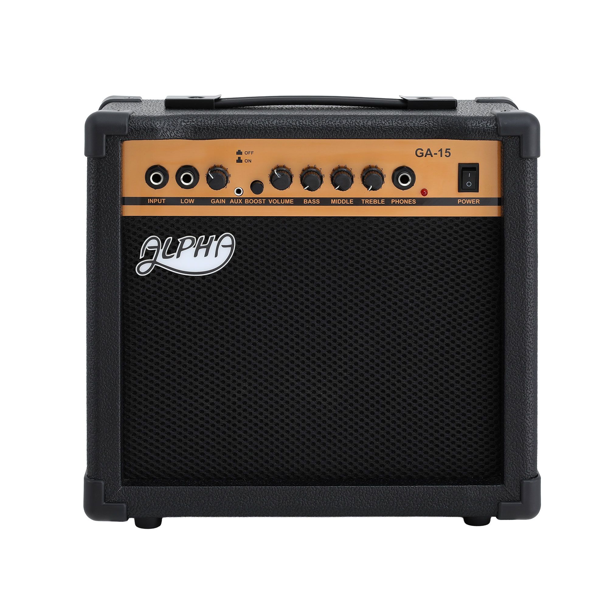 Alpha 20W Guitar Amplifier Portable Practice Amp Overdrive 3-Band EQ Black — image 3
