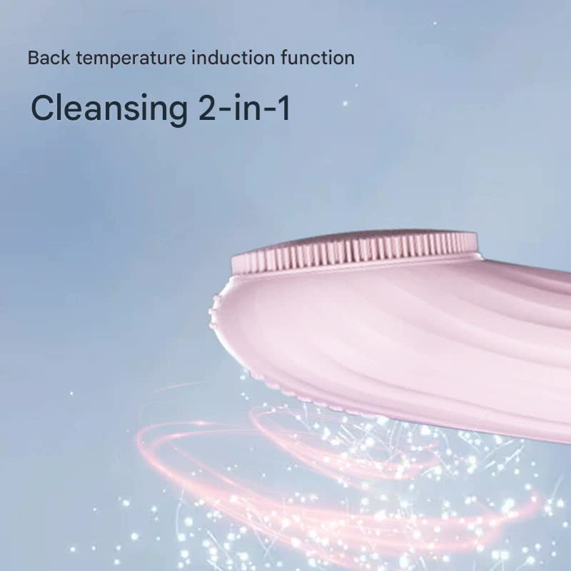Silicone Facial Cleansing Brush - 6-Speed Vibration, Food-Grade Antibacterial Material with Warming Function(Black) โ image 3