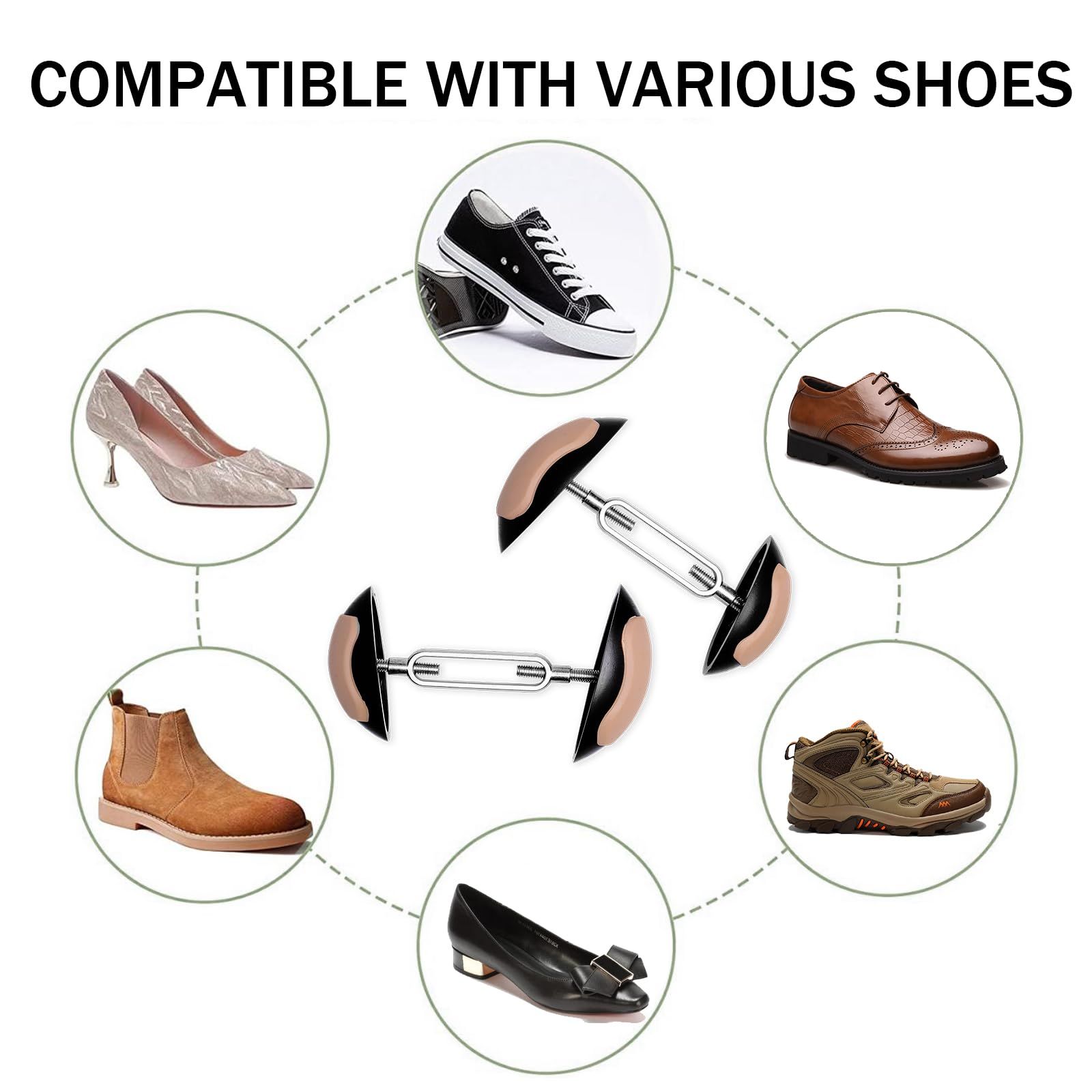 Women Men, Non-Slip Shoe Widener Expander Trees for Men Women Wide Feet Adjustable 1 Pair (Black) โ image 5