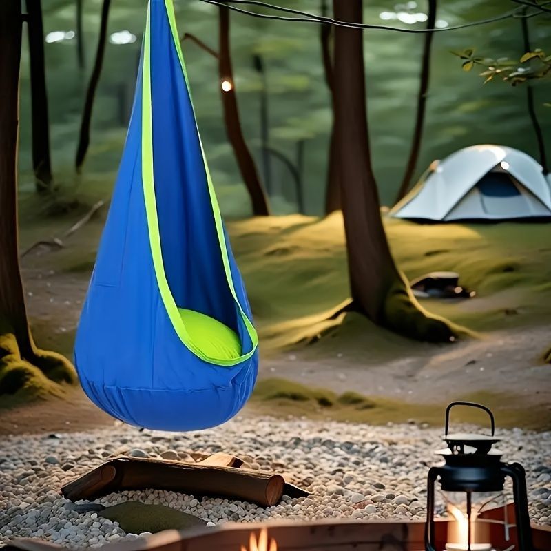 hanging hammock chair, indoor hammock chair, outdoor hammock chair, inflatable pillow, pocket, relaxation, playtime, Christmas gift, Halloween gift, lounge โ image 5