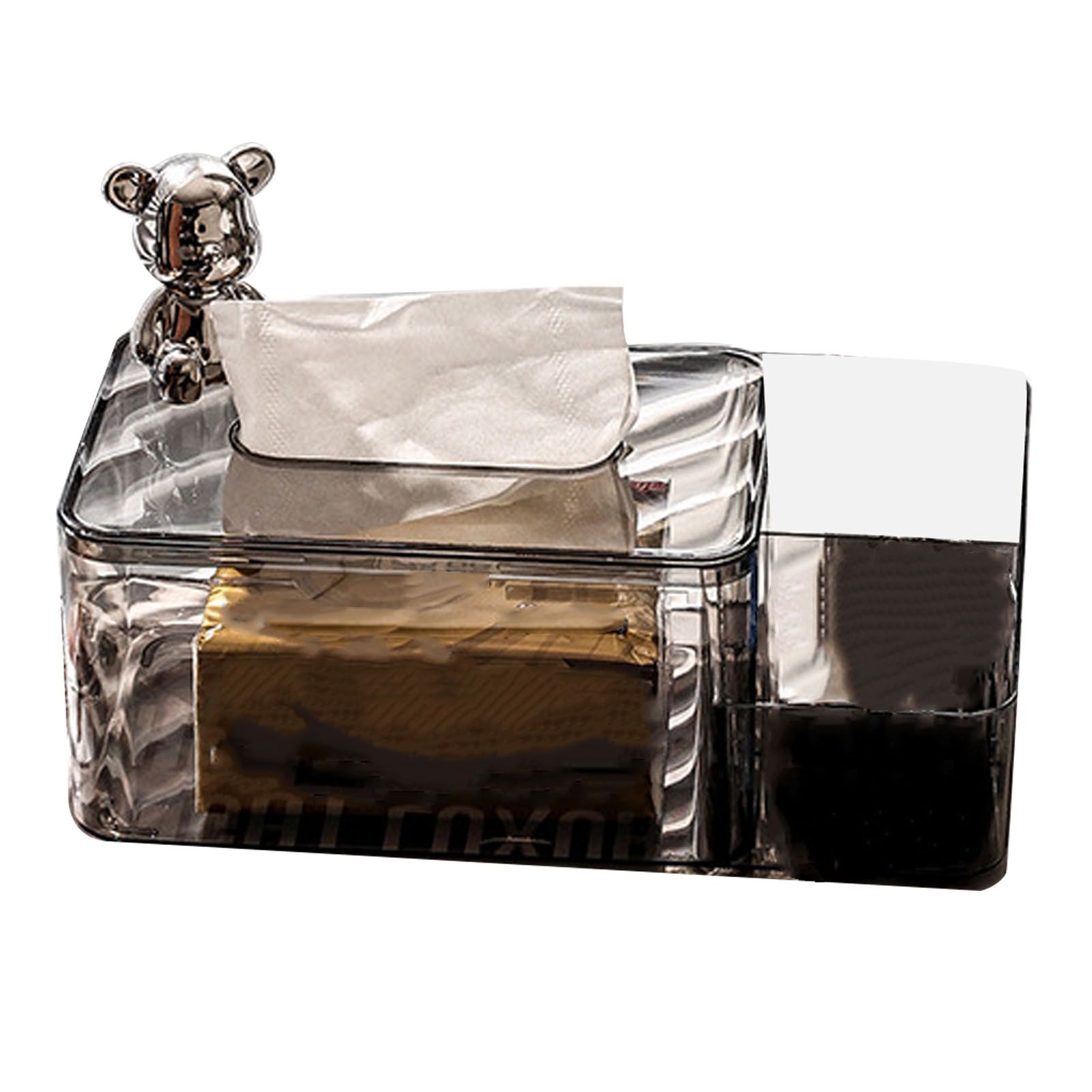 Tissue Storage Box Beautiful Easy To Access Grey Plastic Tissue Box Holder for Room Decoration Medium โ image 2