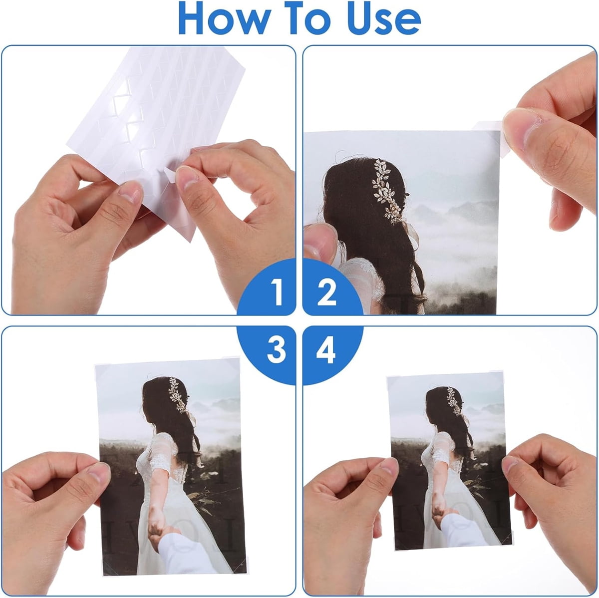 408 Pcs Clear Photo Corners Stickers Self-Adhesive Photo Corners Lens Photo Corner Sticker for DIY Scrapbooking, Memory Books Journal and Picture Album (Clear — image 4