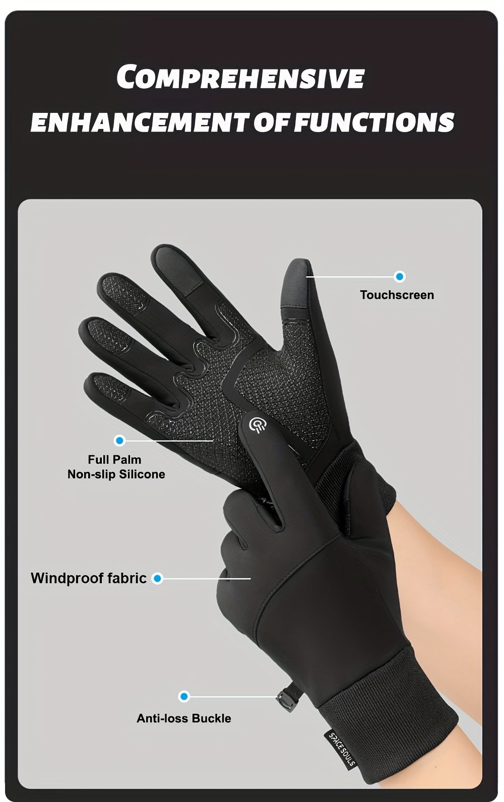 Winter Thermal Touchscreen Gloves for Outdoor Sports – Windproof, Fleece-Lined, Anti-Slip, Cycling, Fishing, Skiing, and Daily Cold-Wea — image 4