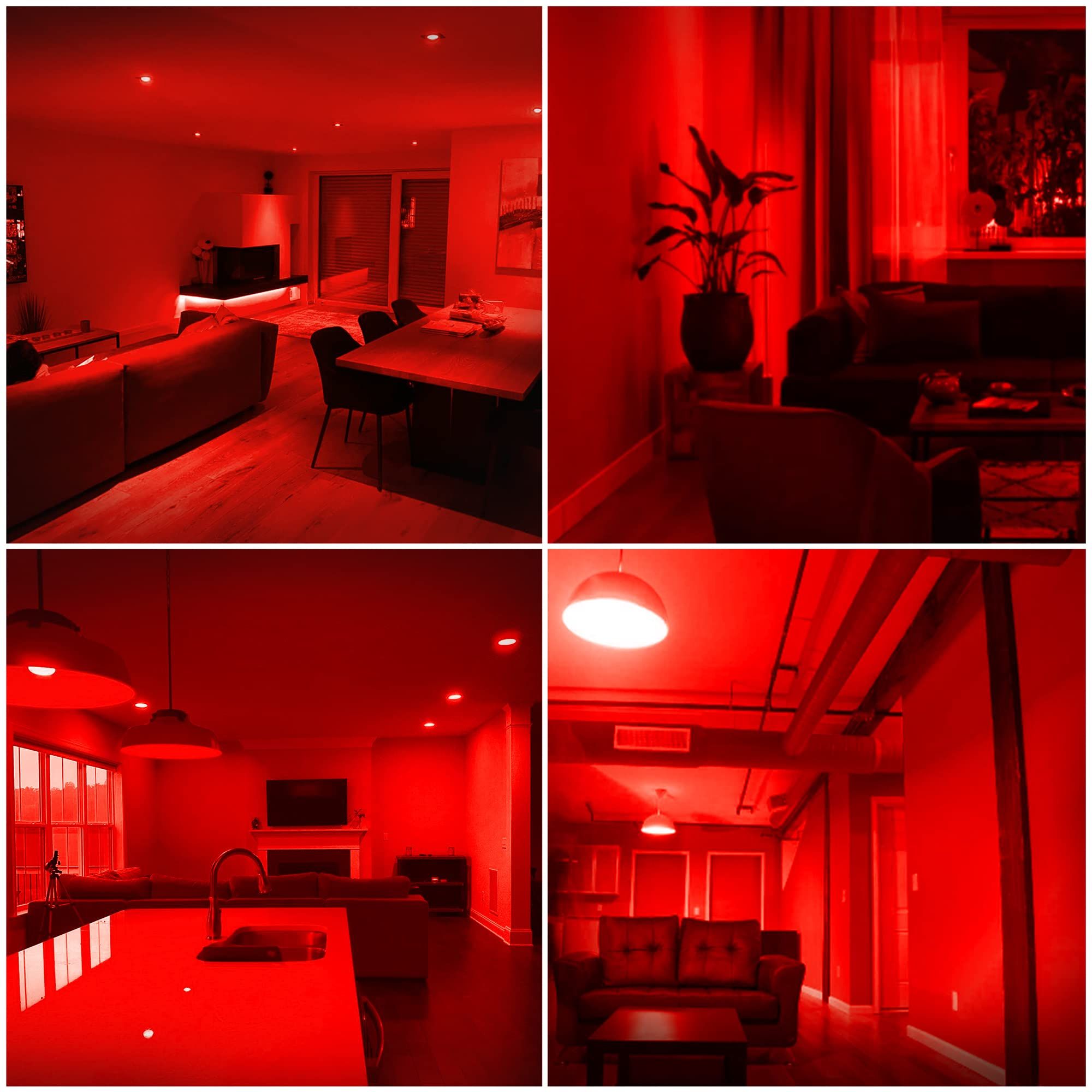 Red Light Bulb 5W Colored Night Lights, Porch, Holiday String Fairy Mood Lights Decor,Easy to install Various Applications 6 Pack — image 3