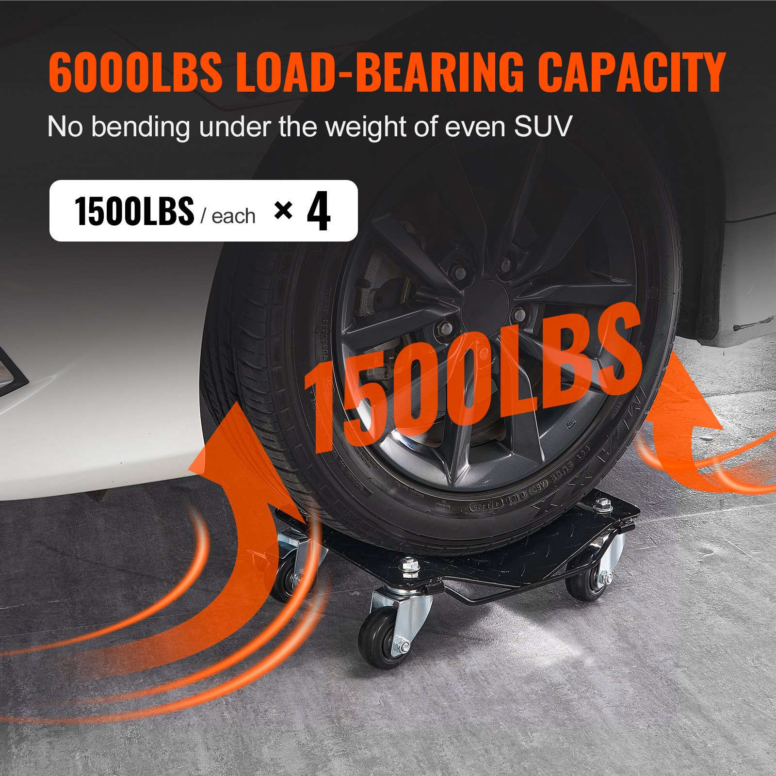 Car Dolly Wheel Tire Dolly 4 PCS Heavy Duty Skate Auto Repair Dolly 6000LB — image 3
