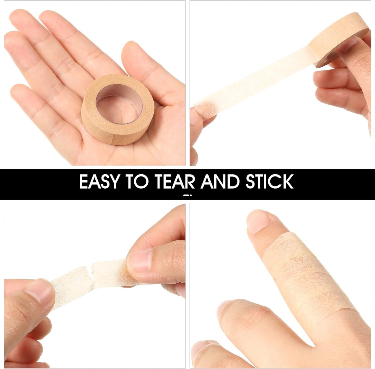 6 Rolls Flexible Skin Tape Breathable Nose Tape Self Adhesive Gauze Tape for Wound Injuries Swelling Sports, Beige (1.25cm*9.14m) — image 2