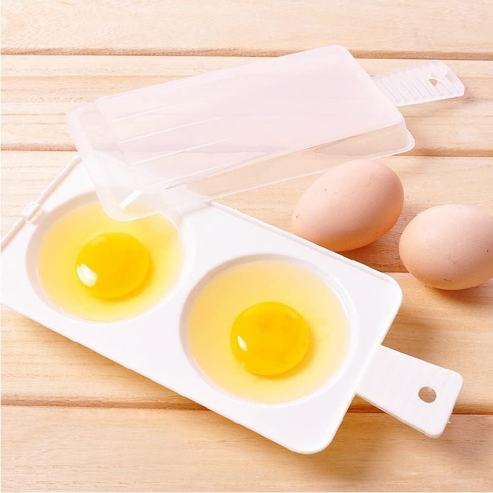 2Pcs Microwave Egg Poacher, 2 Cavity Microwave Egg Cooker Double Egg Cups for Boiled Eggs Multifunction Egg Cooker — image 5
