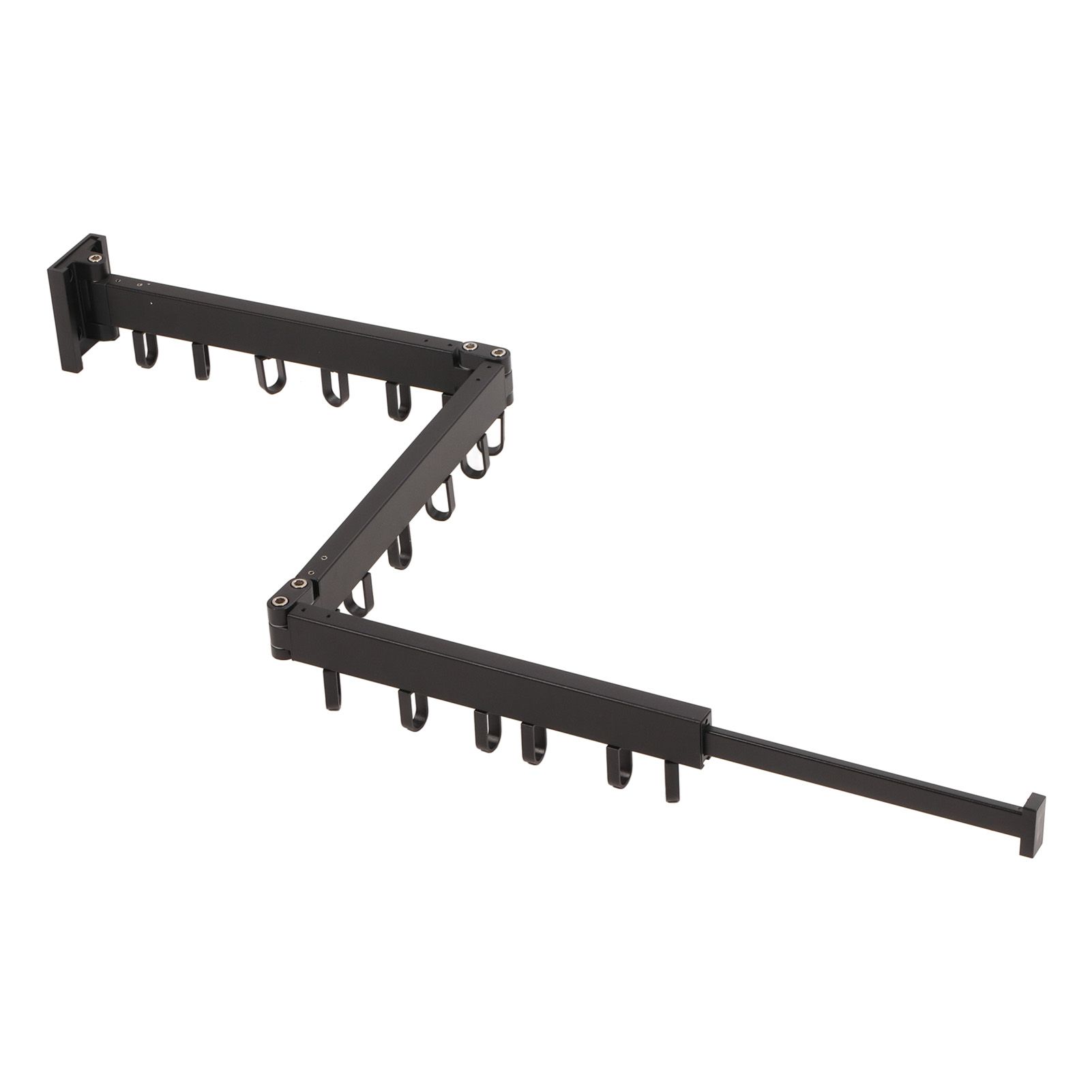 Clothes Hanger Rack Wall Mounted Hole Free Retractable Aluminum Laundry Drying Rack for Indoor Balcony 3 Fold — image 3