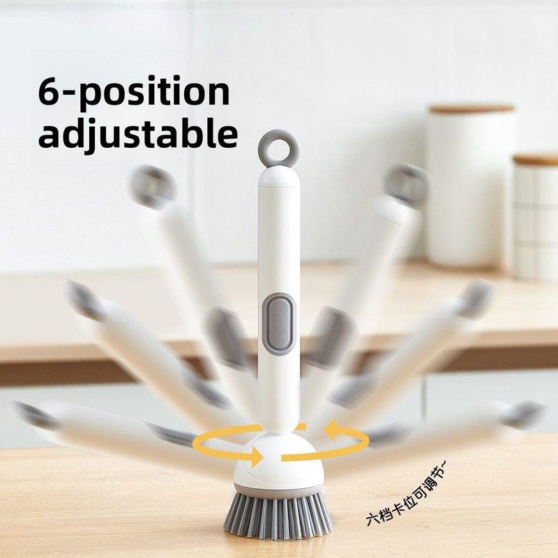 2 Pack Green Kitchen Dish Brush with Soap Dispenser Adjustable Handle 360 Degree Cleaning Scrubber Non-Scratch Bristles for Pans Pots and Sink โ image 5