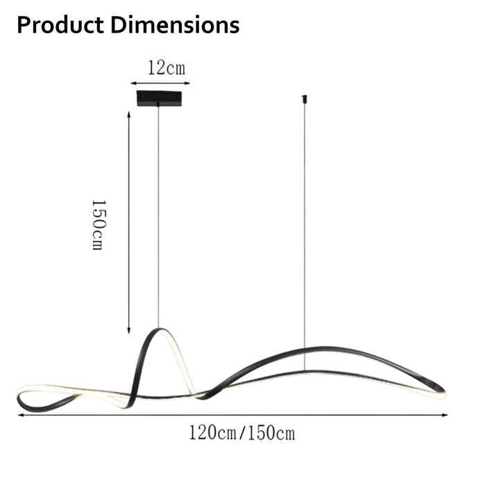 BAMDECOR A210 Modern LED Linear Pendant Lights with Dimmable LED and Adjustable Hanging Length 120cm -Black โ image 6