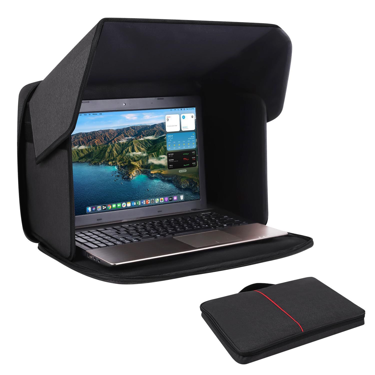Laptop Sun Shade,Lightweight Laptop Sun Glare Shield Privacy Cover for Working Outside,Computer Privacy Hood Foldable and Portable Shield Cover Computer Hood