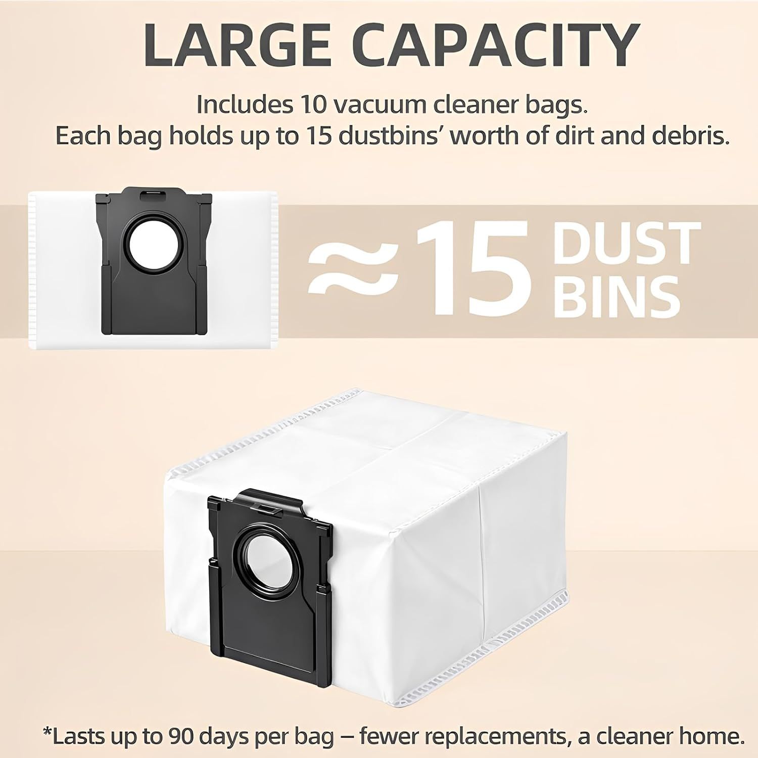 10-Pack 4-Liter Dust Bags Compatible with Dreame D10 Plus Gen 2 Robot Vacuum (RLD32GD), 10 × 4L Disposable Replacement Vacuum Bags — image 6