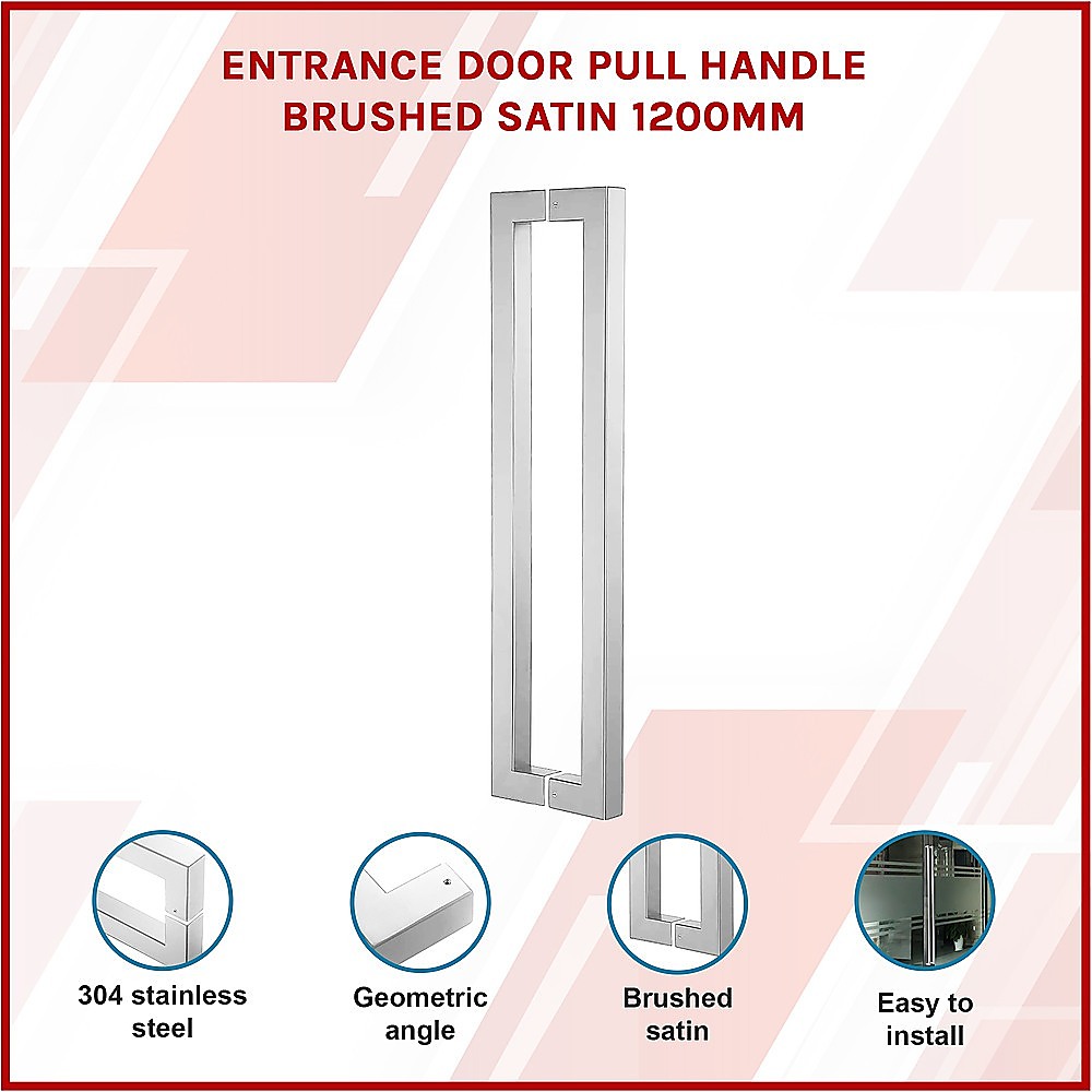 Entrance Door Pull Handle Brushed satin 1200mm — image 3