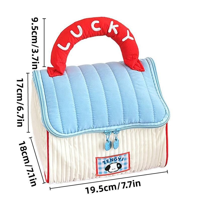 Cute Cabin Cosmetic Bag Large Capacity Portable Travel Storage Handheld Wash Bag - Yellow — image 4