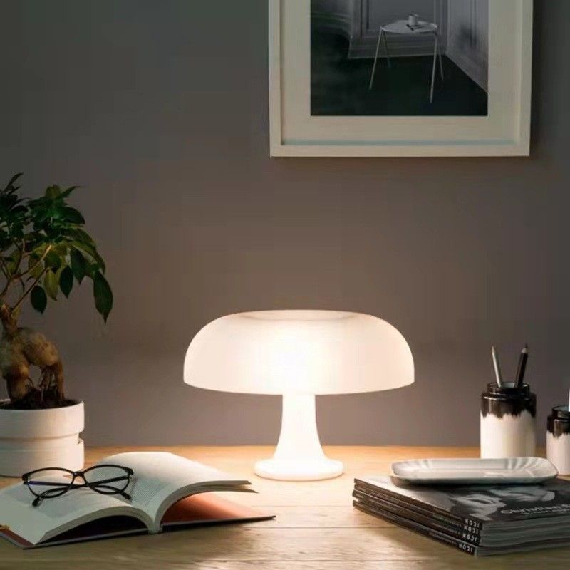 Retro Mushroom Lamp for Room Aesthetic Modern Lighting for Bedroom | Cool Retro Living Room Decor (White) — image 4