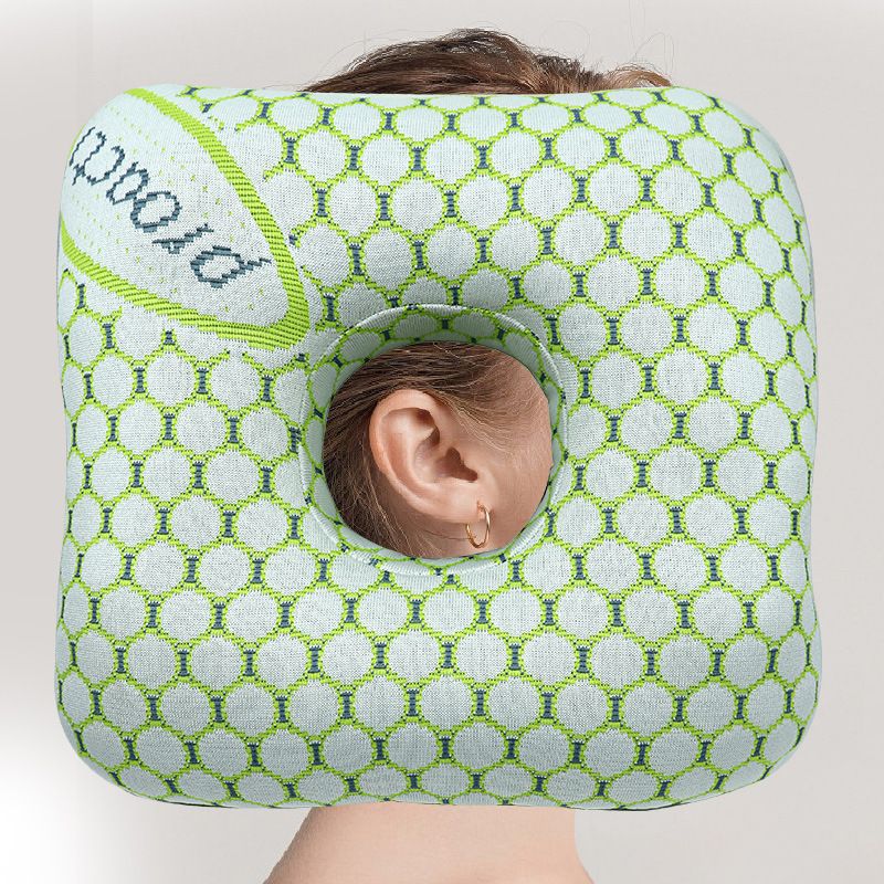Light Green Ear Piercing Pillow - Soft Side Sleeper Cushion with Hollow Center for Pressure Relief, Post-Piercing Care & Comfortable Napping โ image 3