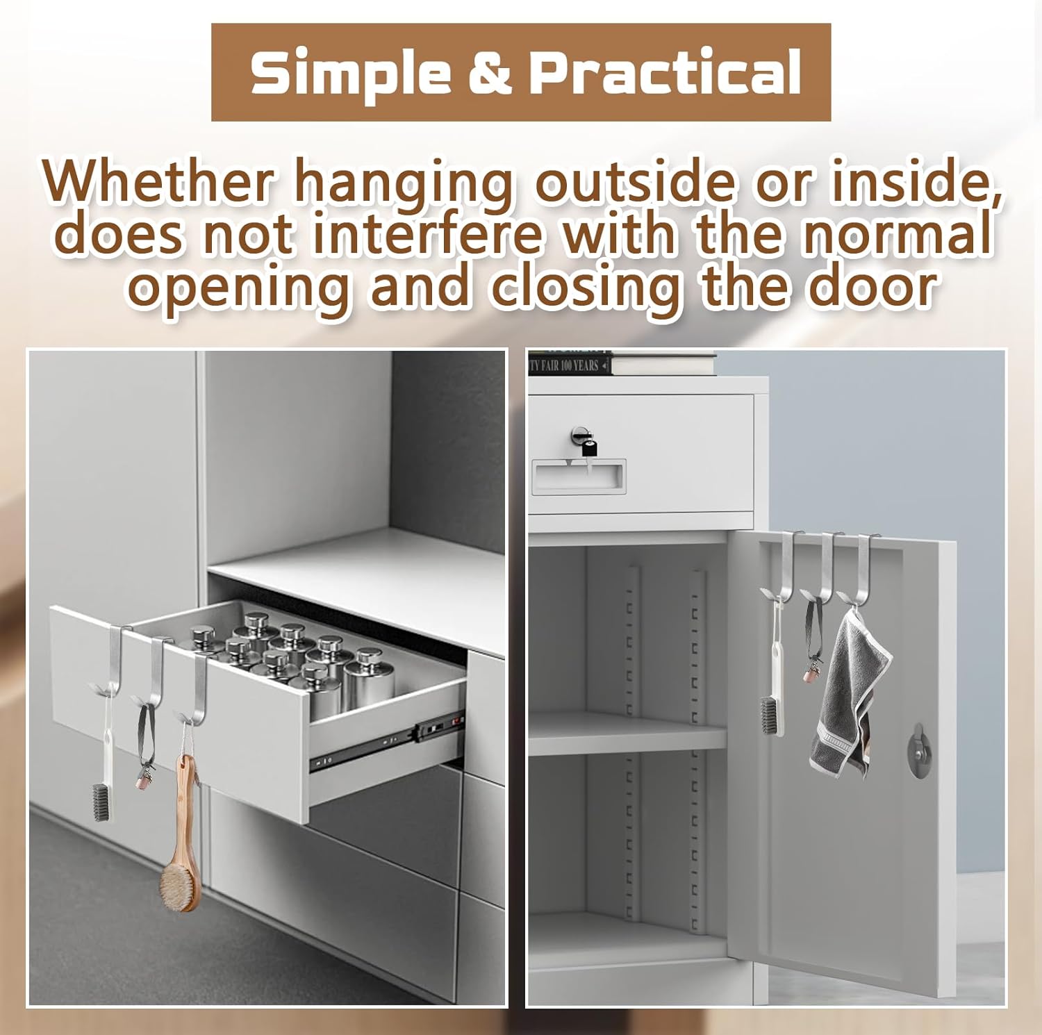 6 Pack Over The Cabinet Door Hooks Silver Towel Hook Over Bathroom Frameless Glass Door Office Kitchen Towel Coat J Hooks for Hanging — image 6