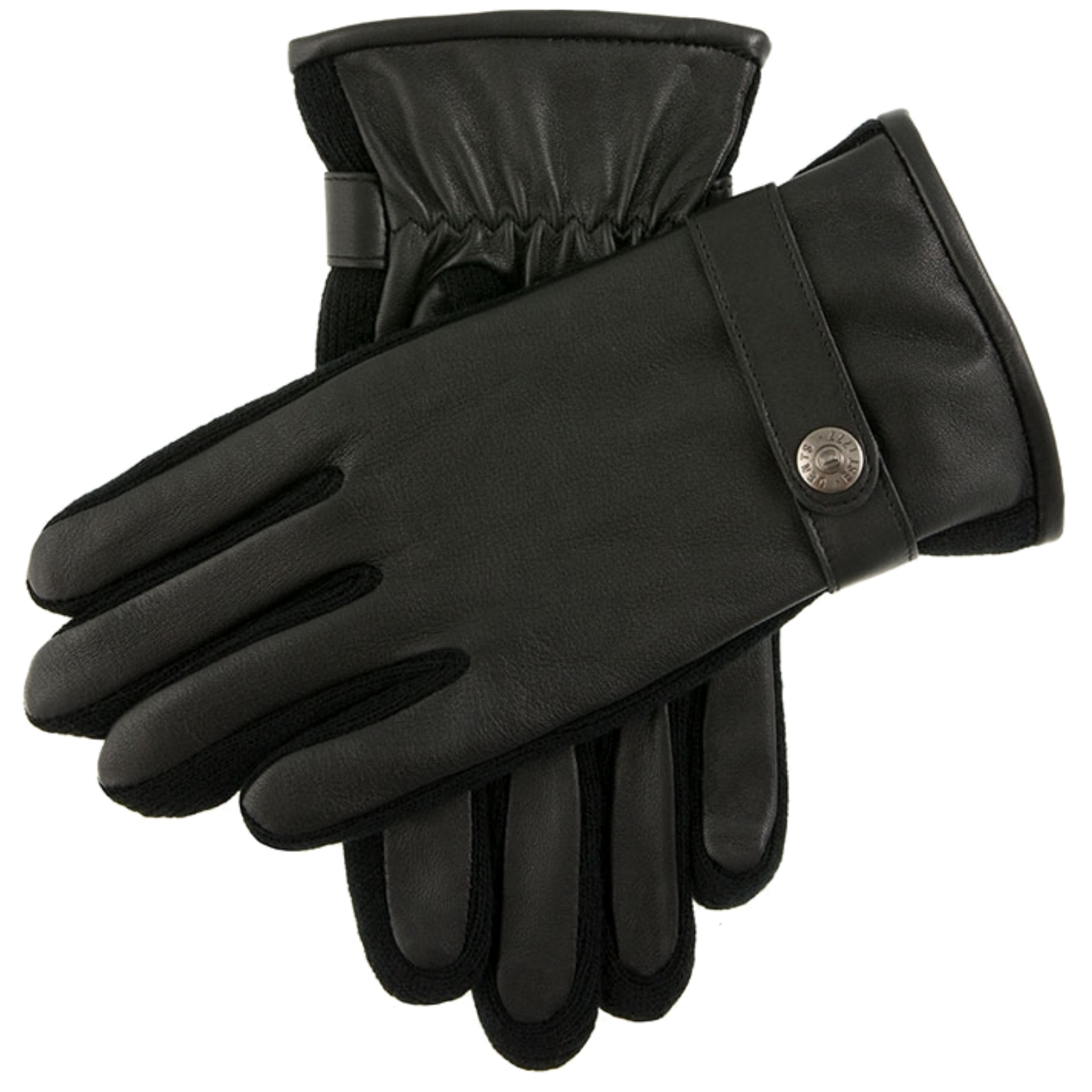 Dents Harpford Mens Leather Gloves w Knitted Sidewalls Driving - Black - M — image 2