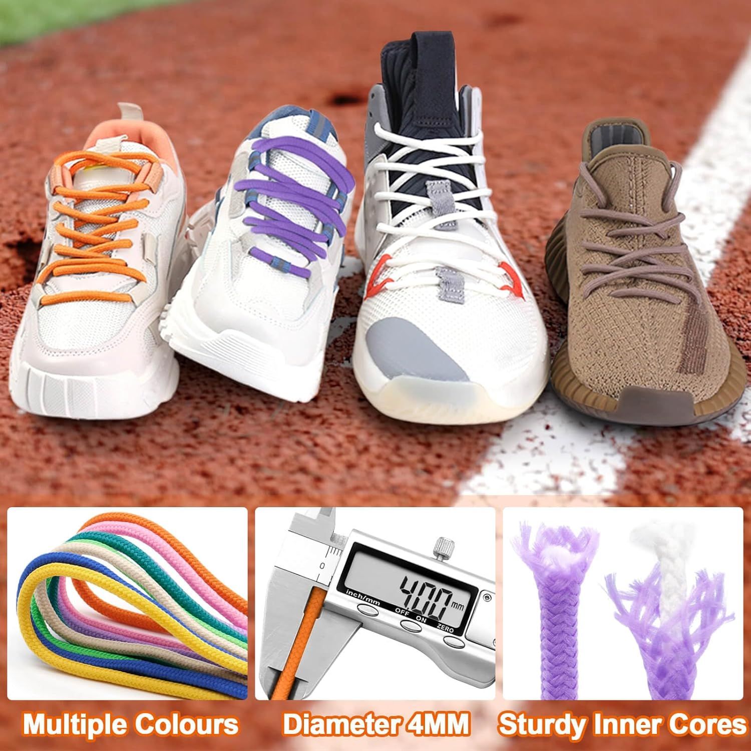 Round Shoelaces or Athletic Boot: Hiking Shoe Laces or Men&Women 2 Pair — image 3