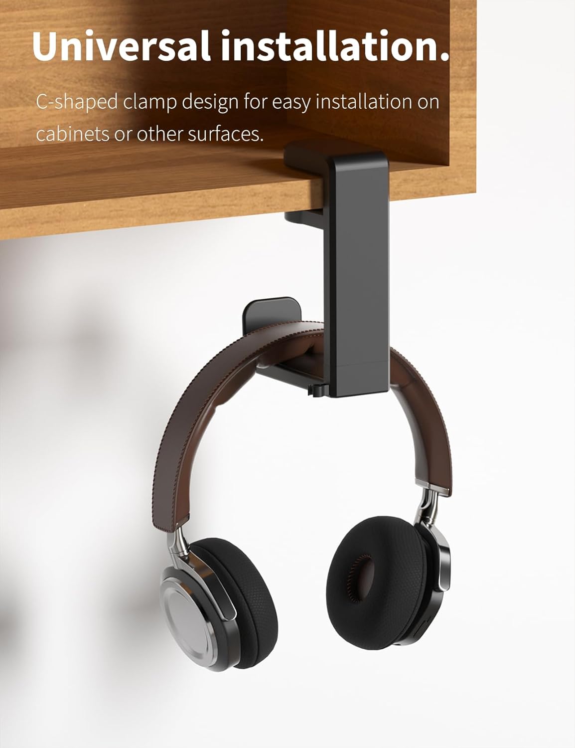 Headphone Hook - Under Desk Headphone Holder with 360-Degree Adjustable Rotation, Black โ image 3