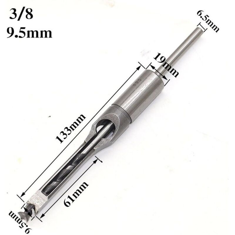 4 pcs Chisel Set Square Hole Drill Bits, Steel Hollow Chisel Woodworking Tools Set (1/4-1/2-5/16-3/8 Inch) — image 2