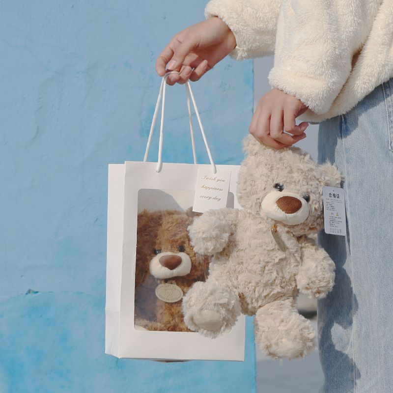 teddy bear, plush doll, soft toy, cuddly bear, boys birthday gift, claw machine prize, flower shop bear, huggable toy, beige teddy, brown teddy โ image 6