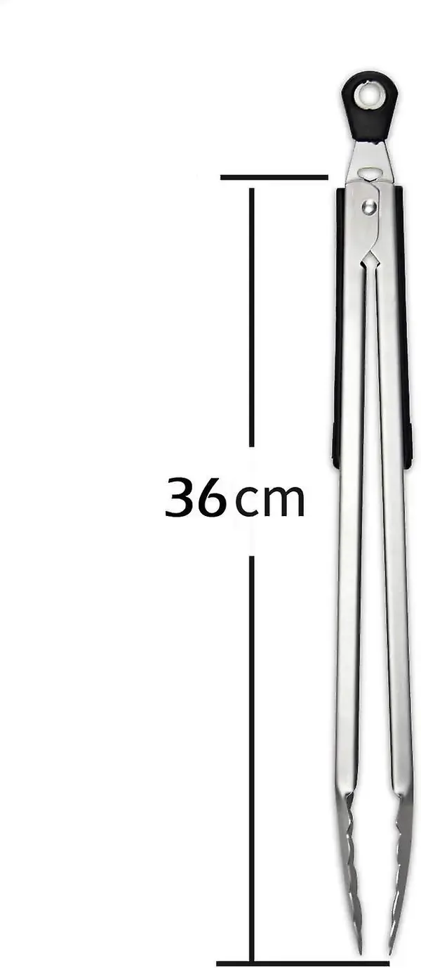 2 Pack 430 Stainless Steel Locking Kitchen Tongs with Silicone Grip for BBQ Cooking, Serving and Outdoor Grilling, 36 cm — image 2