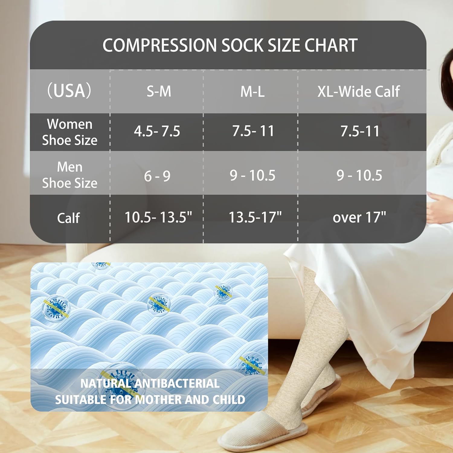 Cotton Compression Socks for Women&Men 20-30mmHg Knee High Cute Support Sock for Nurses Pregnancy Travel โ image 5